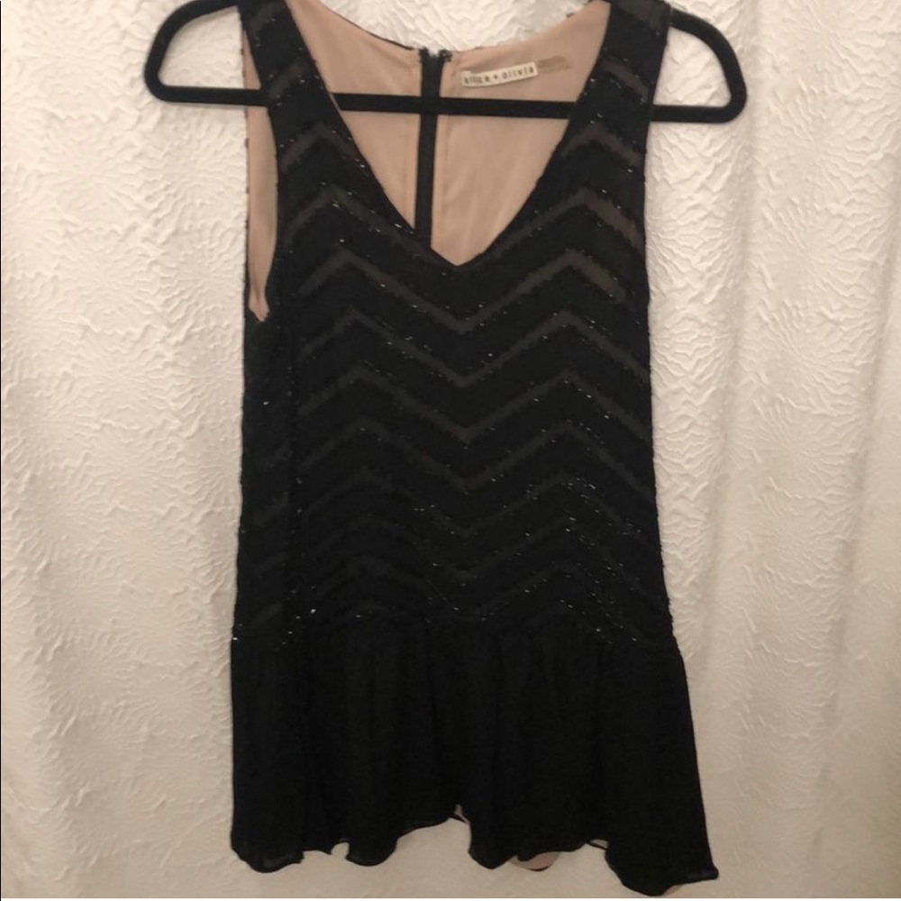 Alice and Olivia Sequin Peplum Dress